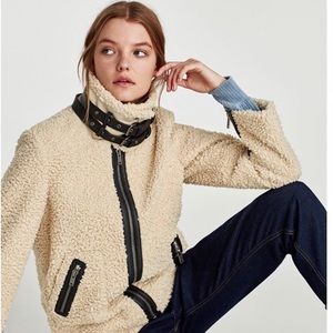 MUST GO - PERF CONDITION Zara Teddy Aviator Jacket